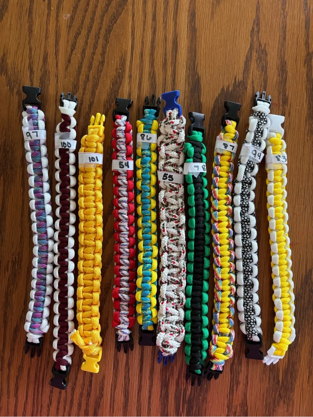Colorful Paracord Bracelet - Assorted Colors $5 plus shipping